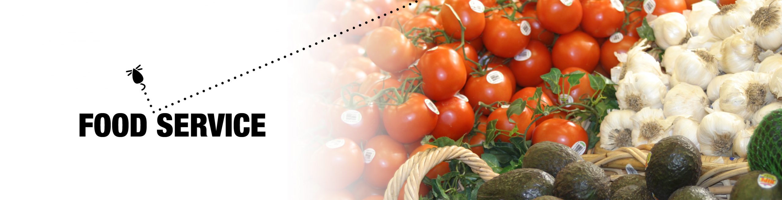 Food service header with image of produce